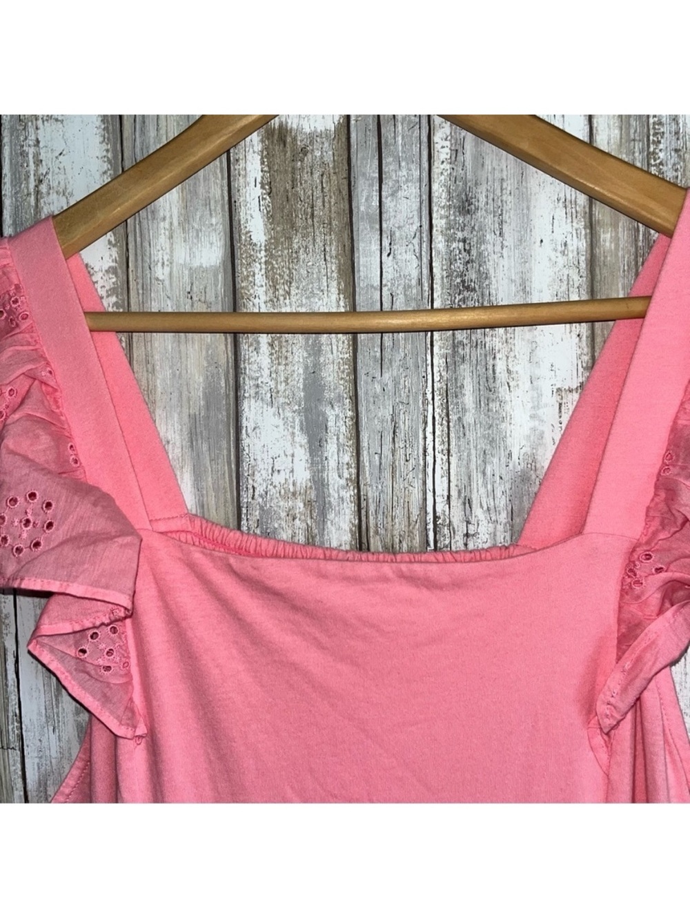 J.Crew Pink Eyelet Smocked Midi Dress Ruffle Sleeve Cottagecore NWT Size Large - Picture 4 of 7